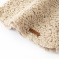 Floral Crochet Slouchy Knit Cutout Crochet Beanie Hat