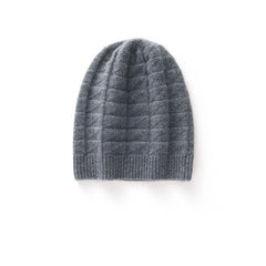 Soft & Lightweight Diamond Knit Cashmere Beanie Winter Hat