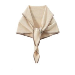 100% Cashmere Knitted Triangle Scarf Contrast Small Shawl