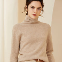Soft Knit High Collar Cashmere Wool Sweater Turtleneck Tops