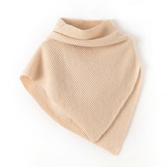 100% Cashmere Turtleneck Shawl Wraps Knitted Cloak Ribbed Poncho