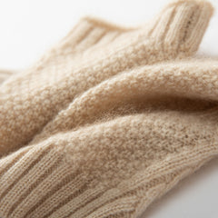 Cashmere Cable Knit Fingerless Wrist Half-Finger Gloves