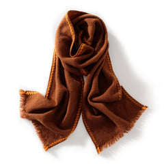 Soft Warm Winter Wrap with Contrast Trim Cashmere Scarf