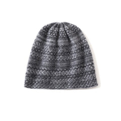 Women's Cashmere Beanie Caps Patterned Knit Hat for Men & Women