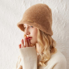 Women's Cashmere Bucket Hats Soft Cashmere Cloche Beanie