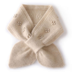 100% Pure Cashmere Bow-Knot Knit Neck Scarf Neck Warmer