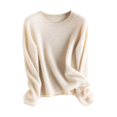 Knit 100% Cashmere Sweater Round Neck Knit Pullover Jumper Top