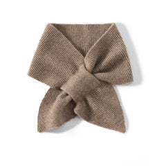 Ribbed Knit Neckerchief Soft 100% Cashmere Bow-Knot Neck Warmer