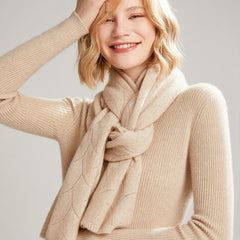 Leaf Pattern Cashmere Wrap Cashmere Lace Knit Scarf