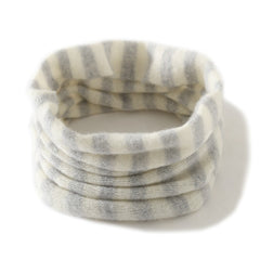 Striped 100% Cashmere Neck Warmer Knit Loop Women Tube Scarf
