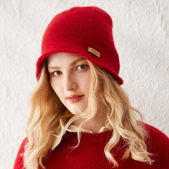 Women's Cashmere Bucket Hats Soft Cashmere Cloche Beanie