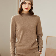 Half High Collar Wool Pullover Cashmere Sweater Top Knit Jumper