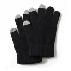 Pure Cashmere Ribbed Cuffs Touchscreen Gloves for Winter