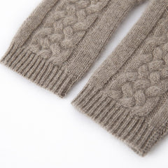 Pure Cashmere Cable Knit  Touch Screen Gloves