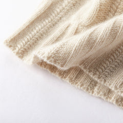 Soft Cable Knit Cashmere Beanie Cap Outdoor Hats