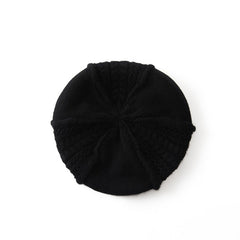 Warm Cable-knit Panel Knit  Soft Pure Cashmere Beret Hat