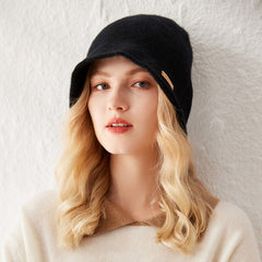Women's Cashmere Bucket Hats Soft Cashmere Cloche Beanie
