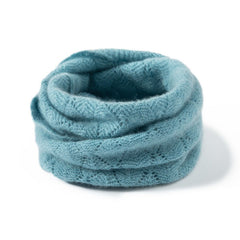 Feminine Breathable 100% Cashmere Lace-Knit Neck Warmer