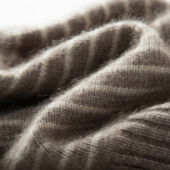 Pure Cashmere Striped Winter Warm Knit Beanie Hat