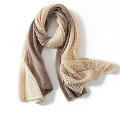 Soft Dual-Tone Wraps Cashmere Mesh Layered Scarves