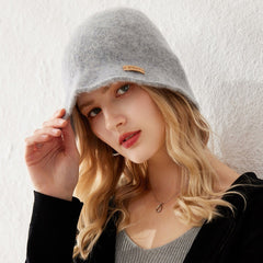 Women's Cashmere Bucket Hats Soft Cashmere Cloche Beanie