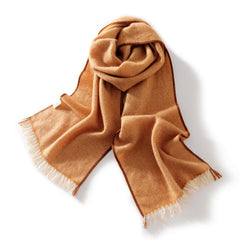 Soft Warm Winter Wrap with Contrast Trim Cashmere Scarf