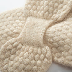 Collar Cross Neck Warmer Bow 100% Cashmere Knitted Small Scarf