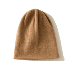 Double Layer Cable Knit Reversible Two-Tone  Cashmere Beanie Hat