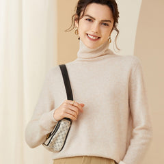 Soft Knit High Collar Cashmere Wool Sweater Turtleneck Tops