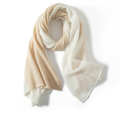 Soft Dual-Tone Wraps Cashmere Mesh Layered Scarves