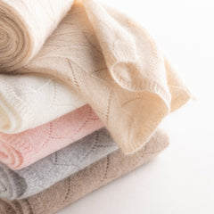 Leaf Pattern Cashmere Wrap Cashmere Lace Knit Scarf