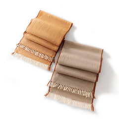 Soft Warm Winter Wrap with Contrast Trim Cashmere Scarf