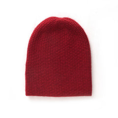 Cashmere Double Layer Waffle Stitch Beanie Hat