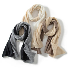 Soft Dual-Tone Wraps Cashmere Mesh Layered Scarves