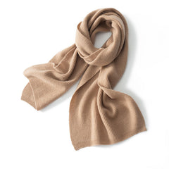 Classic Unisex Soft Cashmere Ribbed Knit Scarf