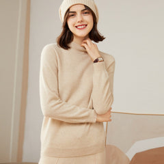 Half High Collar Wool Pullover Cashmere Sweater Top Knit Jumper