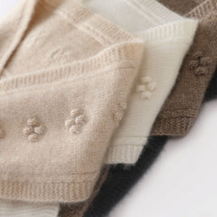 100% Pure Cashmere Bow-Knot Knit Neck Scarf Neck Warmer
