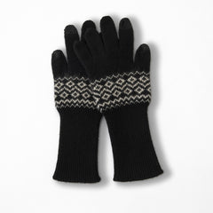Women’s Nordic Pattern Long Touchscreen Knit Warm Cashmere Gloves