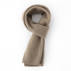 Knitted Waffle-Textured 100% Cashmere Warm Winter Neck Scarf