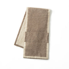 100% Cashmere Two-Tone Contrast Trim Bowknot Neck Warmer Scarf