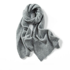 Long Pure Cashmere Leaf Pattern Scarf Knitted Cashmere Shawl Wrap