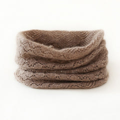 Women's Cable 100% Cashmere Infinity Snood Scarf Lace Neck Cowl