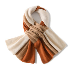 Winter Neck Cashmere Knitted Patchwork Jacquard Women Scarf