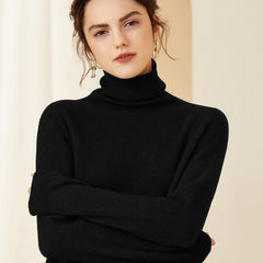 Soft Knit High Collar Cashmere Wool Sweater Turtleneck Tops