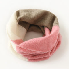Splicing 100% Cashmere Colorblock Knitted Neck Cover
