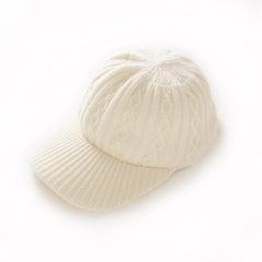 Cable Knit Cashmere Baseball Cap Soft Ribbed Thickened Hat