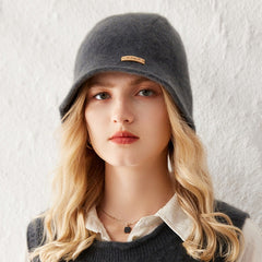 Women's Cashmere Bucket Hats Soft Cashmere Cloche Beanie