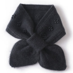 100% Pure Cashmere Bow-Knot Knit Neck Scarf Neck Warmer