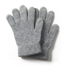 Pure Cashmere Ribbed Cuffs Touchscreen Gloves for Winter