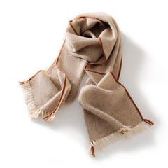 Soft Warm Winter Wrap with Contrast Trim Cashmere Scarf